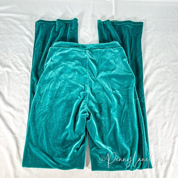 Fashion Nova Velvet Flare Pants Green - Picture 5 of 6
